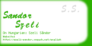 sandor szeli business card